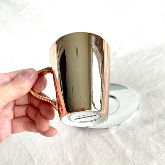 Starbucks Mirror Rose Gold Teacup/w Silver Saucer - Picture 10 of 16